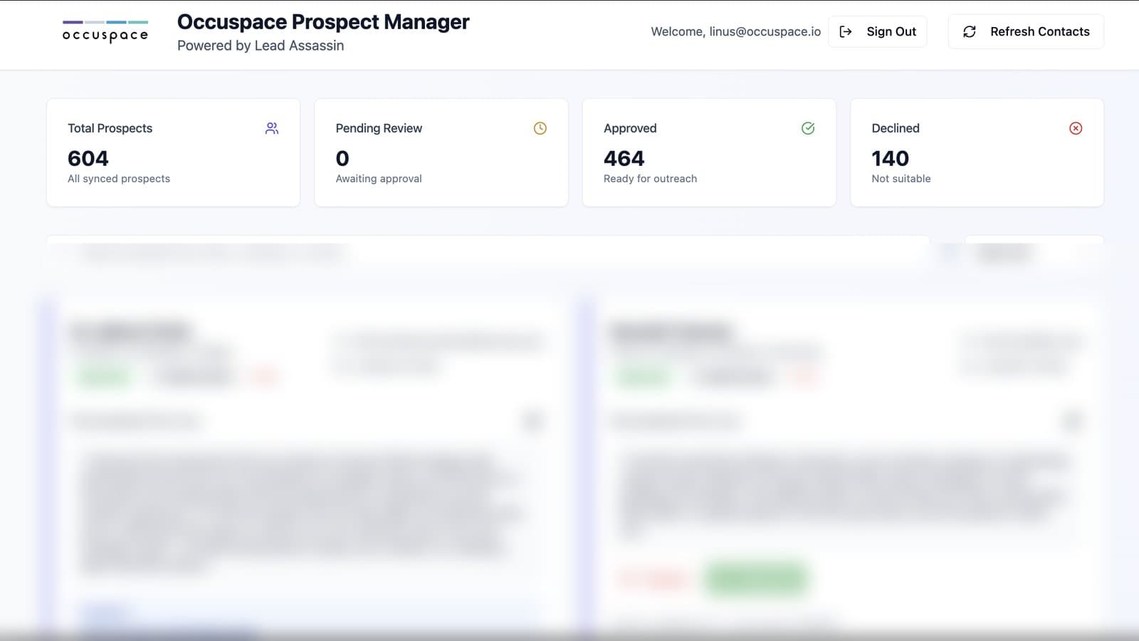 Custom web app for message review and approval