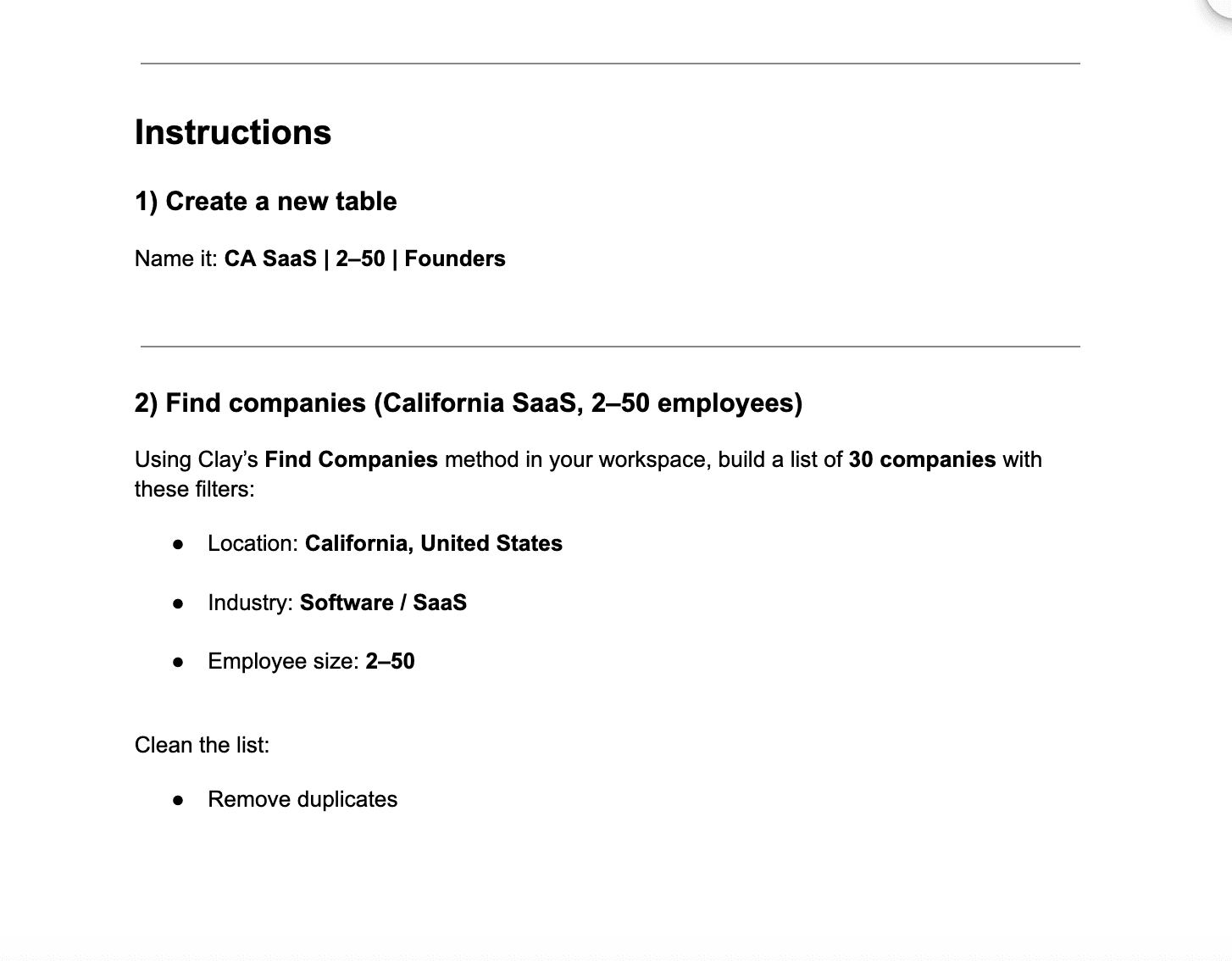 Hiring exercise example for evaluating GTM Engineering candidates
